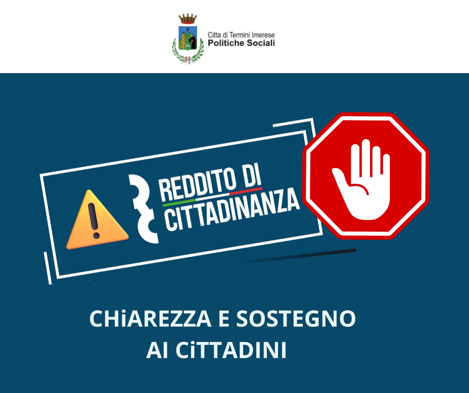 Comunicazione ai percettori reddito di cittadinanza 