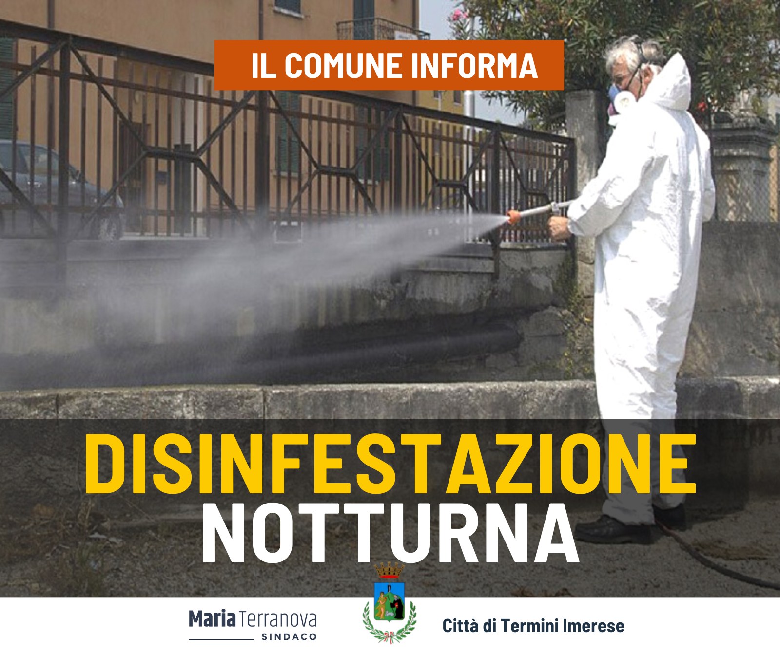 Interventi notturni di disinfestazione cittadina.