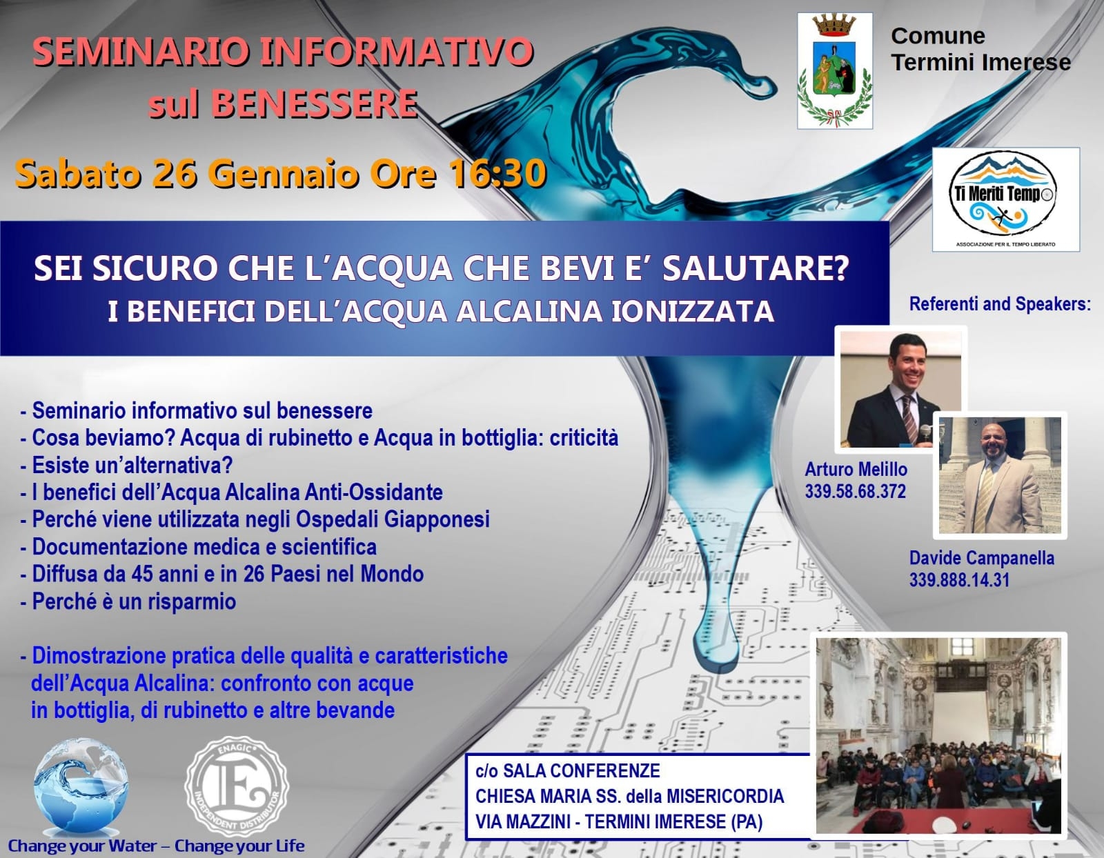Seminario informativo sul benessere "Sei Sicuro che l'acqua che bevi è salutare?"
