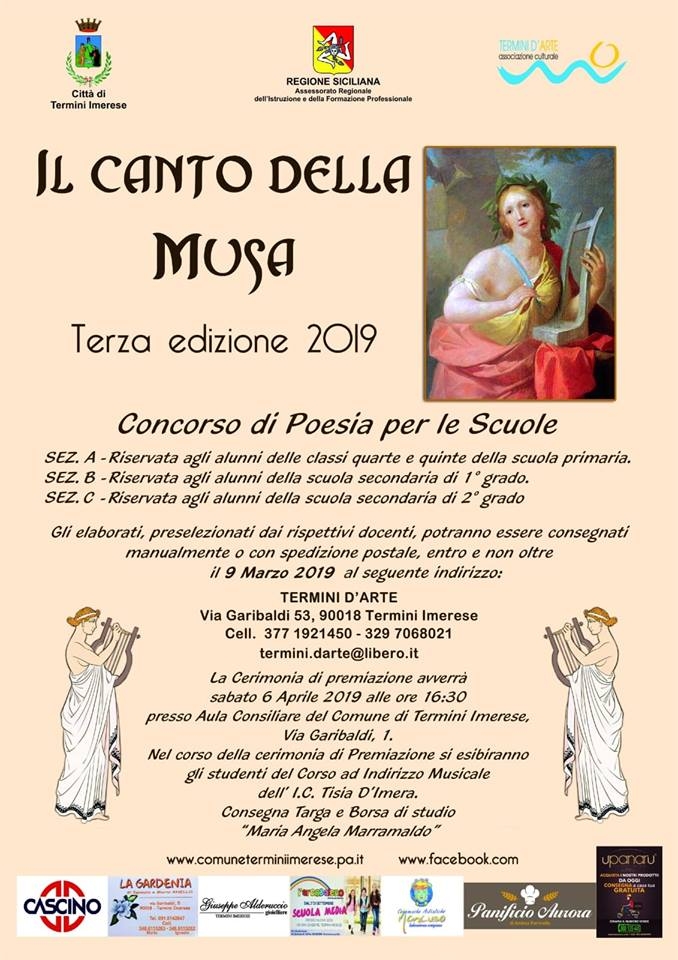 “IL CANTO DELLA MUSA” Terza Edizione 2019 Concorso di poesia per le Scuole